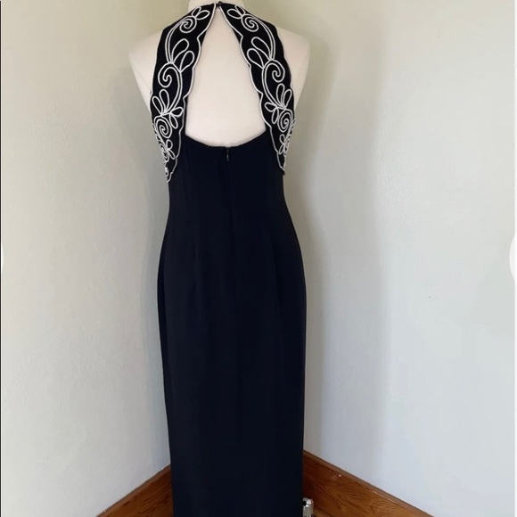 Vintage 1990s Scott McClintock Black and White Cocktail Gown Size 6 - Picture 5 of 6